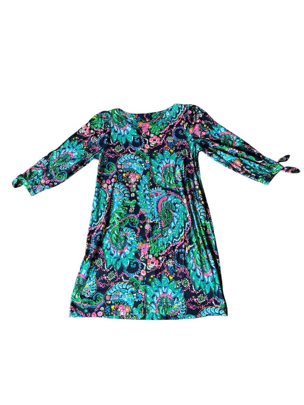 Lilly Pulitzer Cath Dress Take Me To The Sea Paisley Cotton Knit XL - Picture 4 of 8